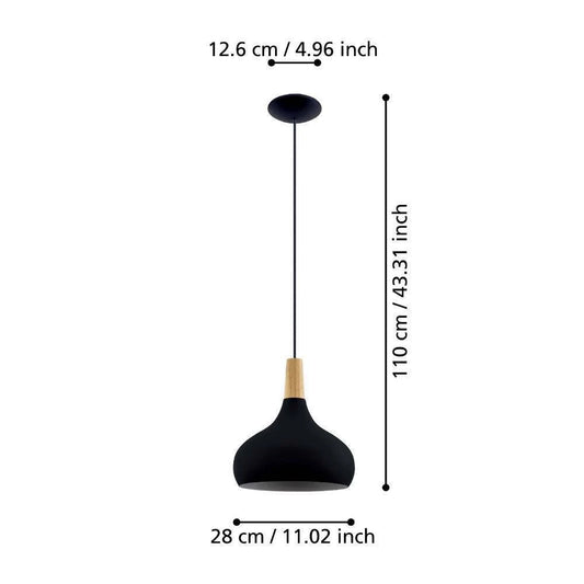 Sabinar Siyah 28 Cm Sarkıt