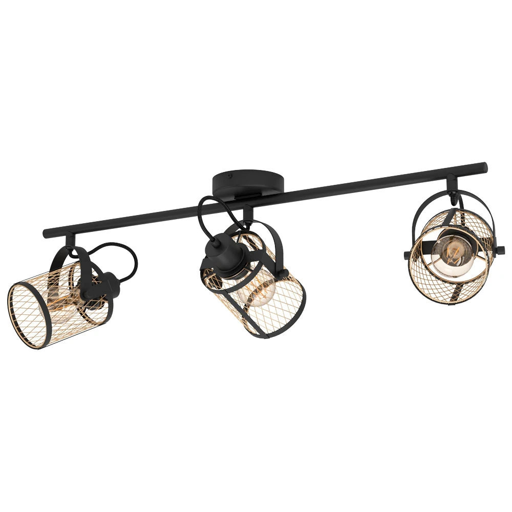DELLOW 3X40W Çelik Siyah Sıva Üstü Spot