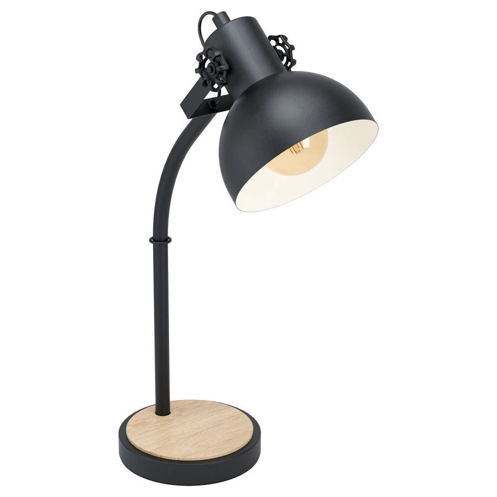 LUBENHAM 57 Cm Yüksekliğinde Çelik, Ahşap Masa Lambası