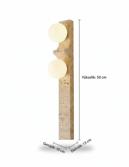 Caldera Tall Traverten İkili Aplik
