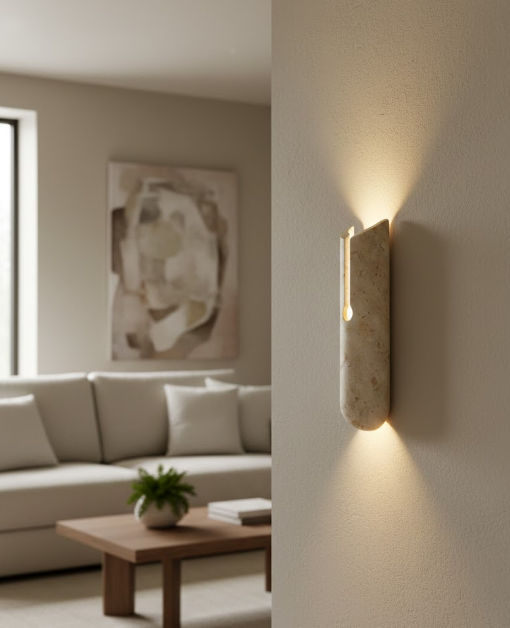 Caldera Elips Traverten Aplik