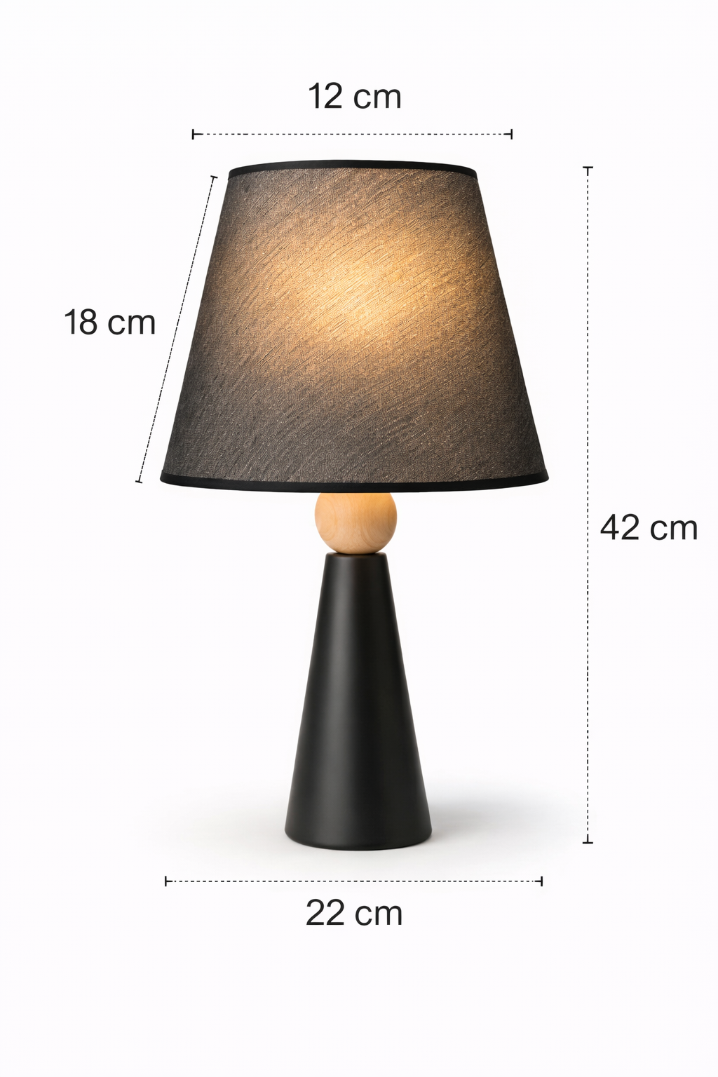 Minoa Masa Lambası-Siyah