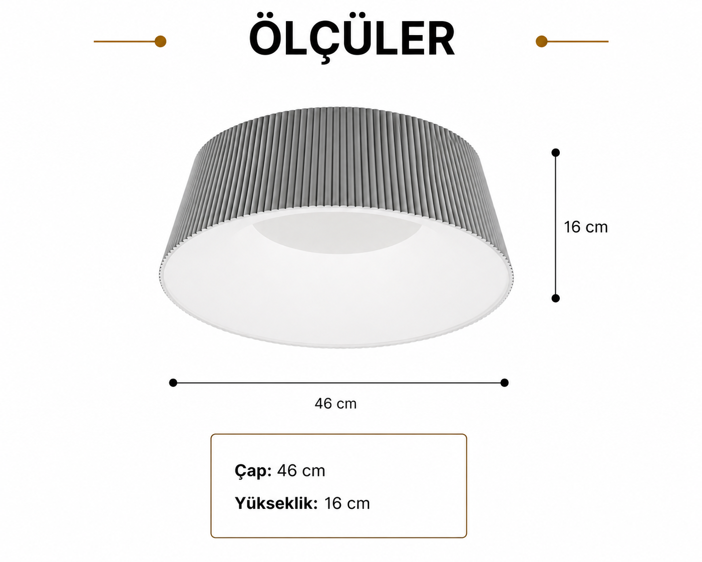 Liano Plafonyer Renk:Gri-Beyaz
