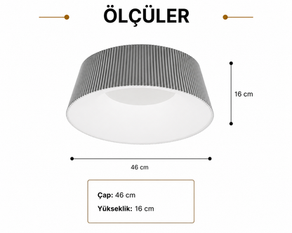 Liano Plafonyer Renk:Gri-Beyaz