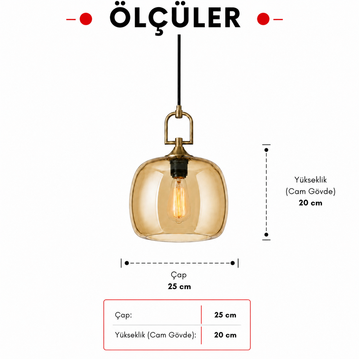 Aurelia Small Bal Cam Sarkıt 3'lü Set