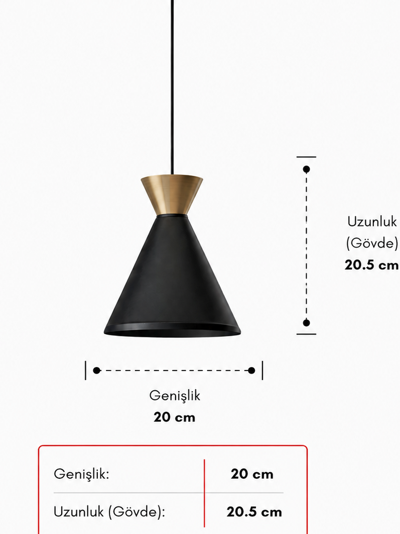 Aria Tekli Siyah Sıvama Sarkıt