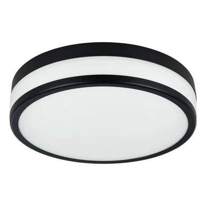 LED PALERMO 30 Cm Çapında Çelik Siyah Duvar Tavan Armatürü Ip44
