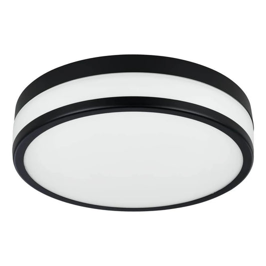 LED PALERMO 30 Cm Çapında Çelik Siyah Duvar Tavan Armatürü Ip44