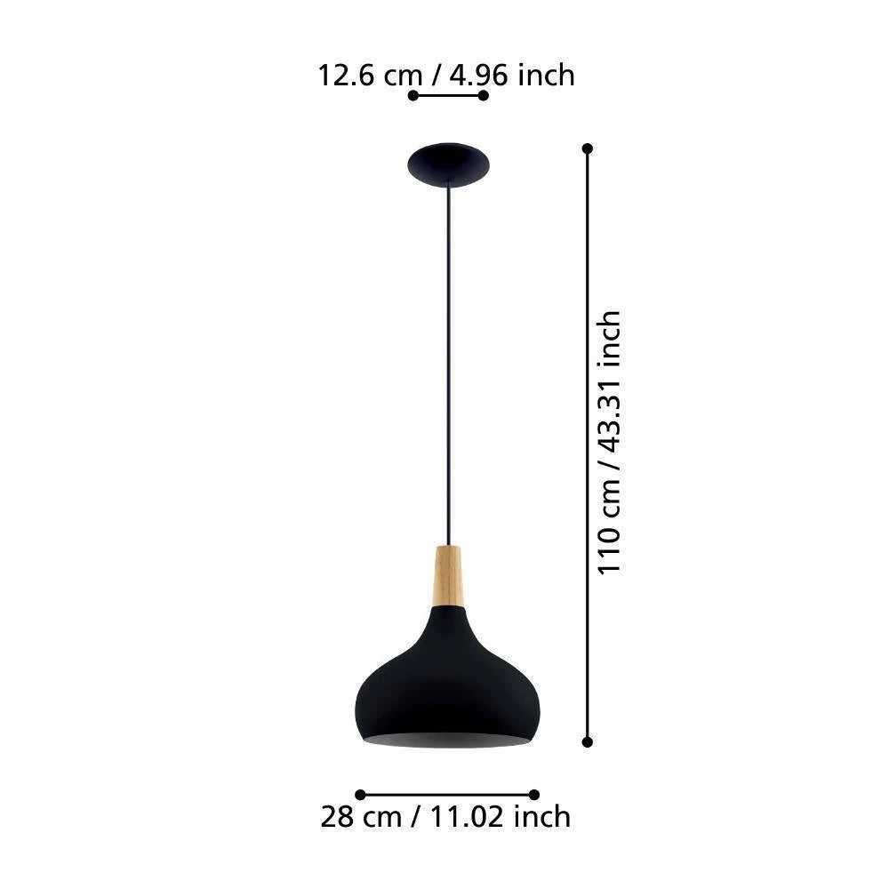 Sabinar Siyah 28 Cm Sarkıt