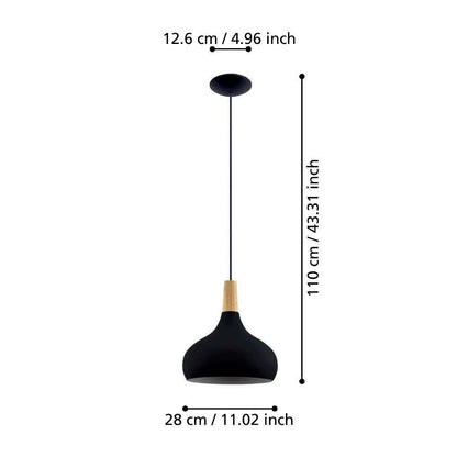 Sabinar Siyah 28 Cm Sarkıt