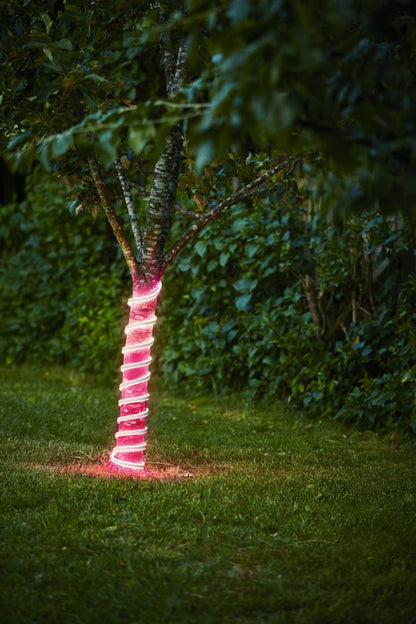 FLATNEONLED 500 Cm Uzunluğunda Dış Mekan Bahçe Aydınlatması Ağaç Pembe Led Şerit Ip44