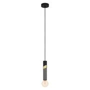 CEDRAL 150 Cm Yüksekliğinde Çelik Siyah, Fırçalanmış Pirinç, Umbra Gri Sarkıt Avize