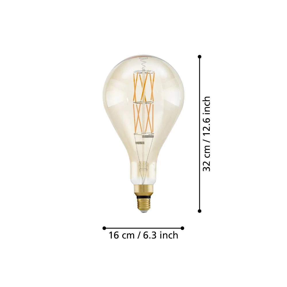 E27-Led-Ps160 Ampul 1X8W Amber 2100K 806 Lümen Dim Edilebilir