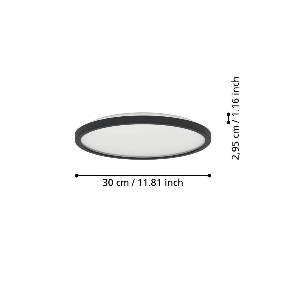 Rovito 30 Cm Siyah Tavan Armatürü