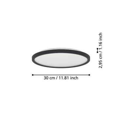 Rovito 30 Cm Siyah Tavan Armatürü