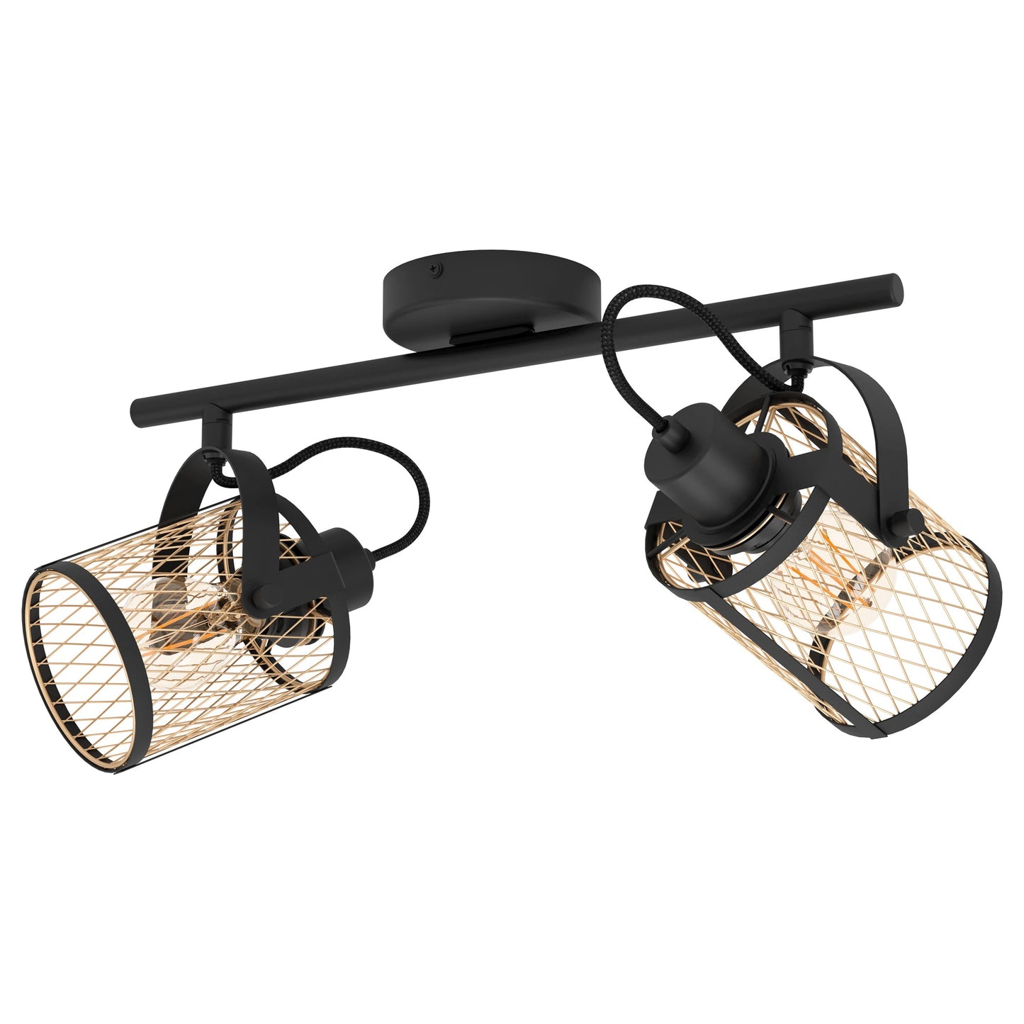 DELLOW 2X40W Çelik Siyah Sıva Üstü Spot
