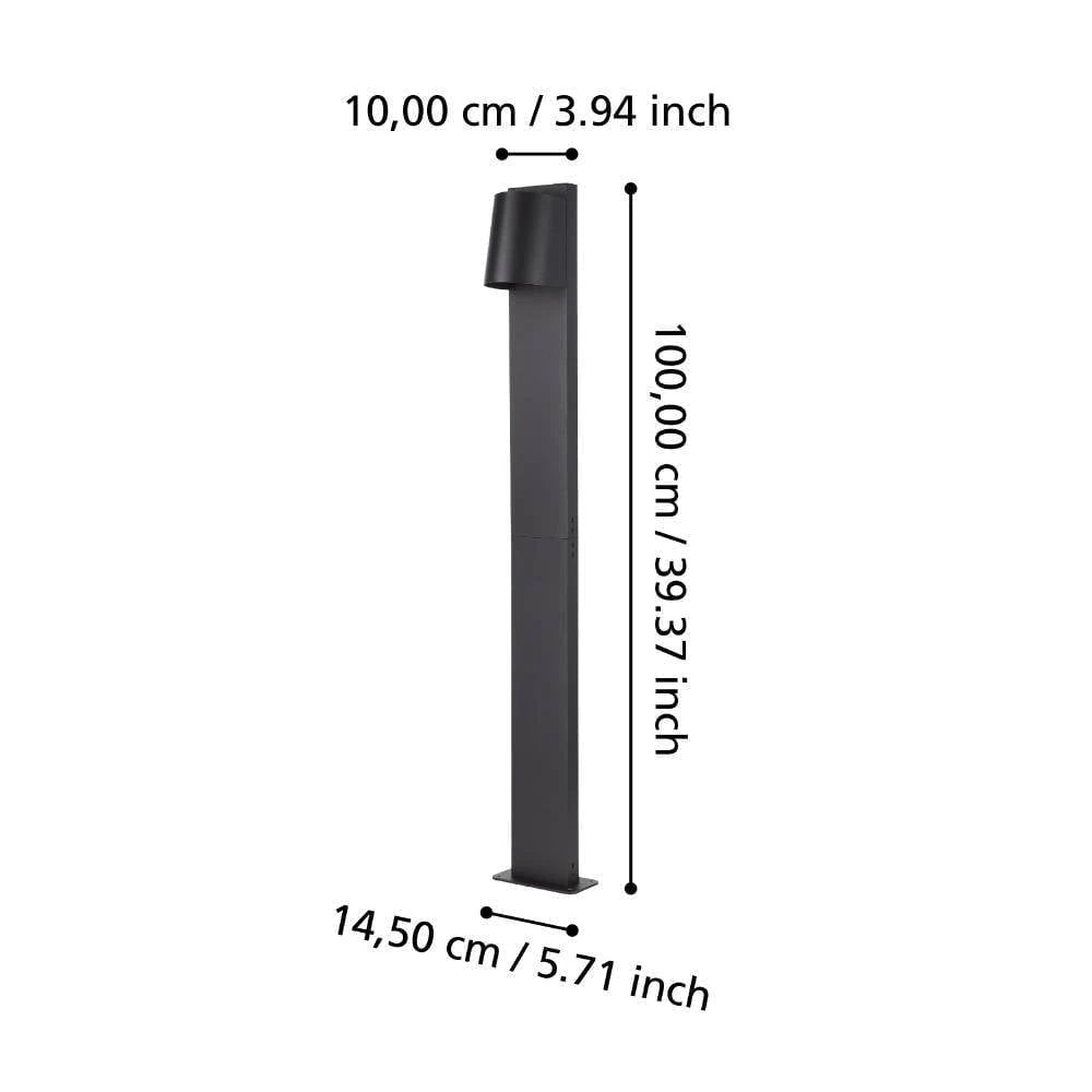 STAGNONE 100 Cm Yüksekliğinde Alüminyum, Çelik Dış Mekan Bahçe Aydınlatması Direk Ip54