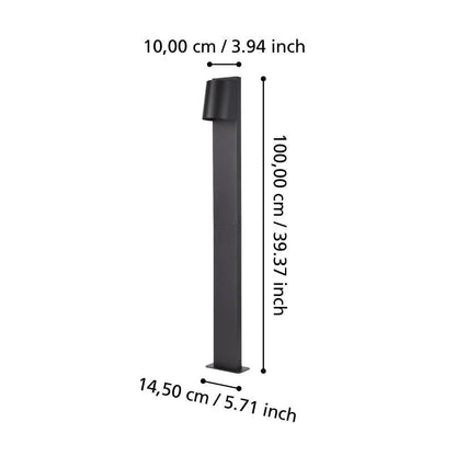 STAGNONE 100 Cm Yüksekliğinde Alüminyum, Çelik Dış Mekan Bahçe Aydınlatması Direk Ip54