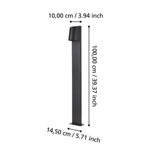 STAGNONE 100 Cm Yüksekliğinde Alüminyum, Çelik Dış Mekan Bahçe Aydınlatması Direk Ip54