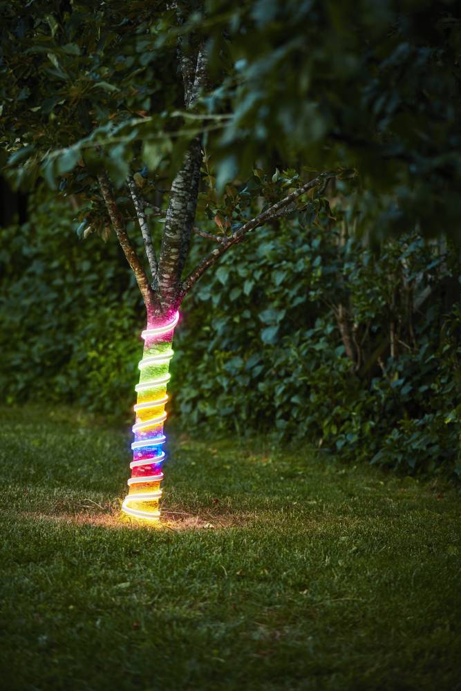 FLATNEONLED 300 Cm Uzunluğunda Dış Mekan Bahçe Aydınlatması Ağaç Renkli Led Şerit Ip44