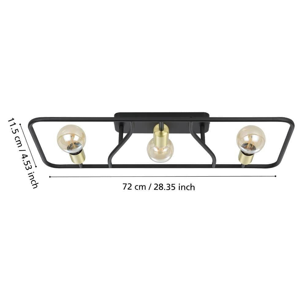 Messinaro 72 Cm Fırçalanmış Pirinç Tavan Armatürü