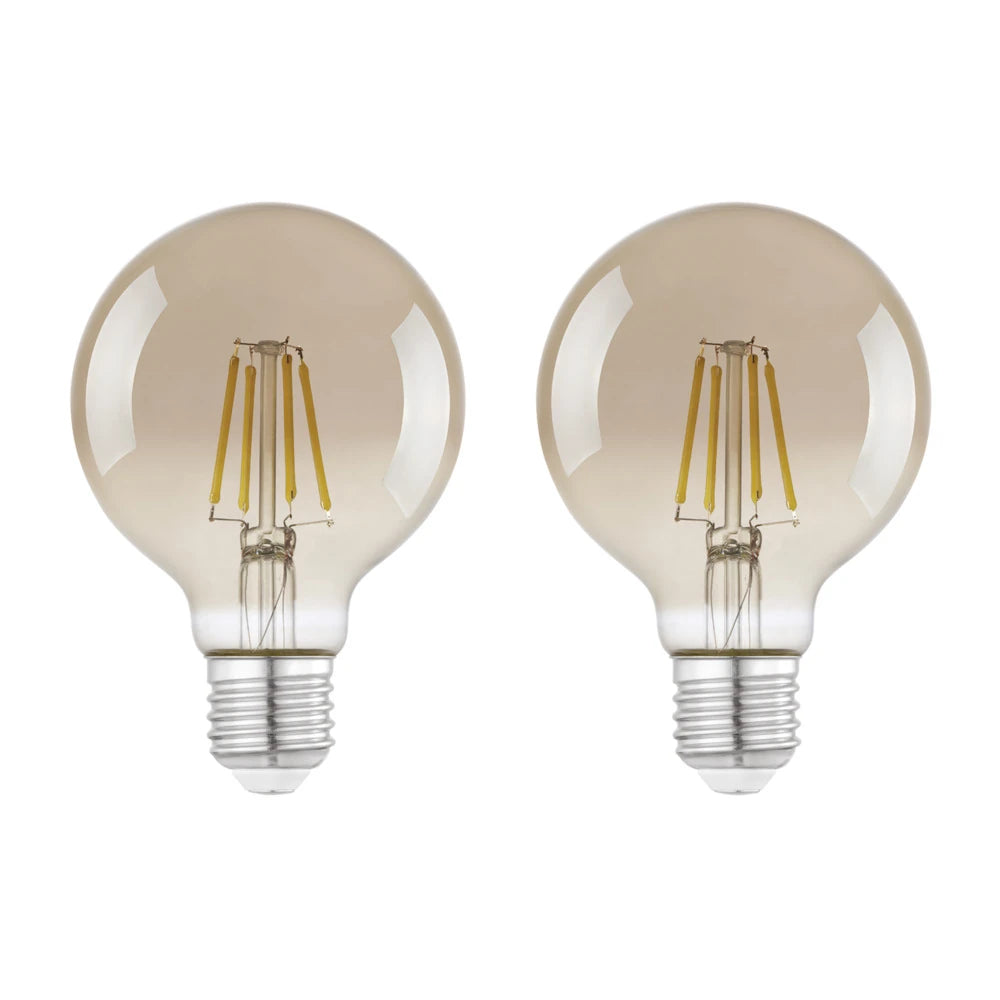 E27-Led-G80 Ampul 1X4W Siyah-Şeffaf 4000K 300 Lümen 2'Li Paket
