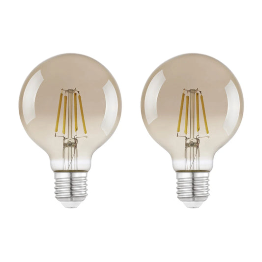E27-Led-G80 Ampul 1X4W Siyah-Şeffaf 4000K 300 Lümen 2'Li Paket
