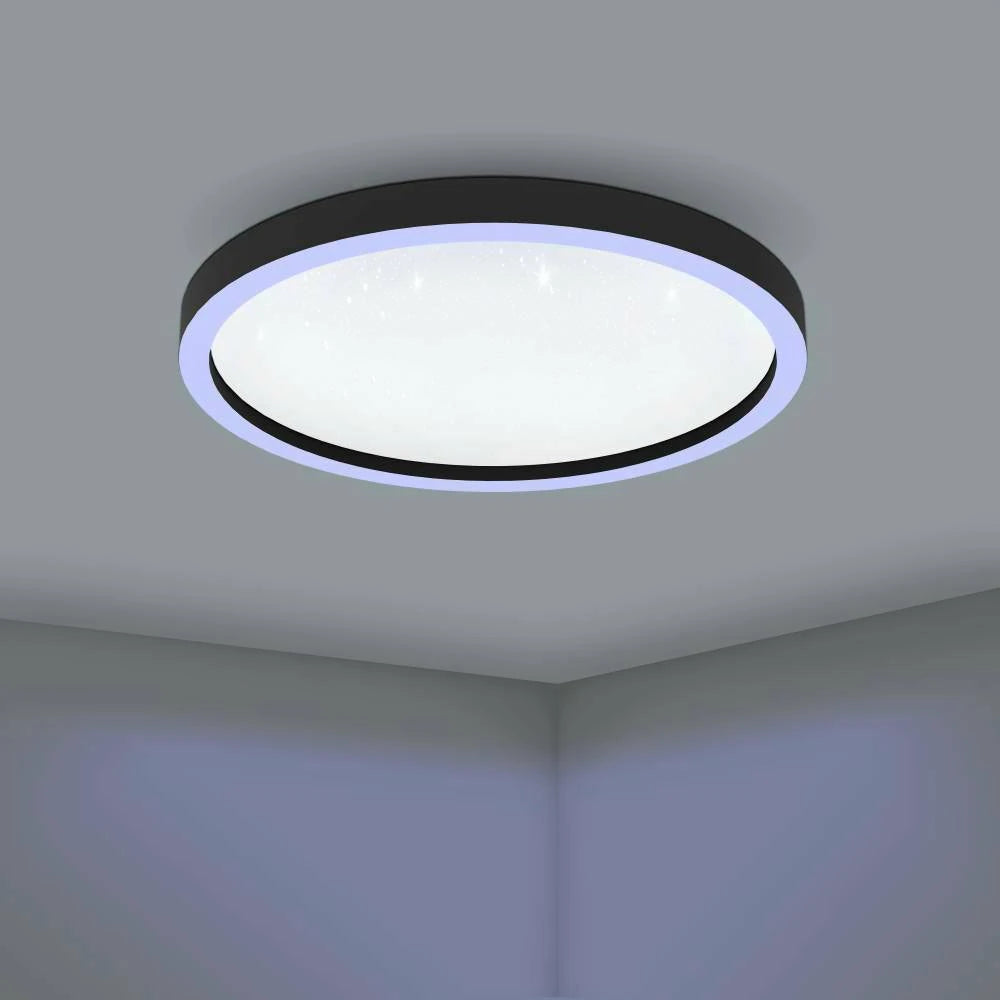 MONTEMORELOS-Z 57 Cm Çapında Alüminyum Siyah Tavan Armatürü RGB