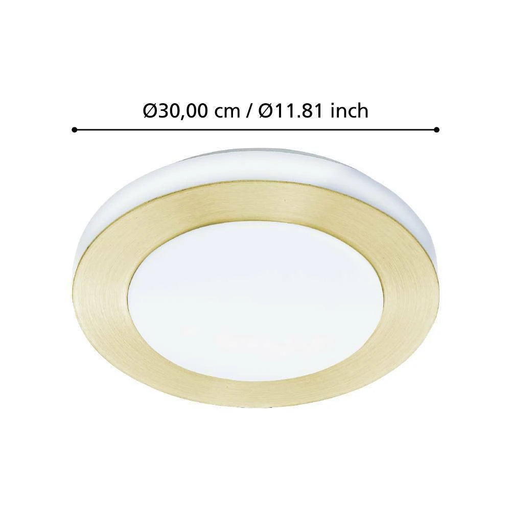 LED CARPI 30 Cm Fırçalanmış Pirinç Tavan Armatürü Ip44