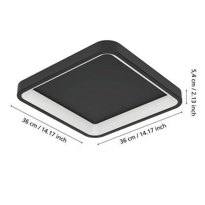 Loretello 35 Cm Siyah Tavan Armatürü - II