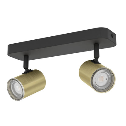 CONSUMA 1 2X5W Siyah Fırçalanmış Pirinç Çelik Sıva Üstü Spot IP44