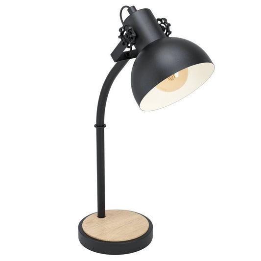 LUBENHAM 57 Cm Yüksekliğinde Çelik, Ahşap Masa Lambası